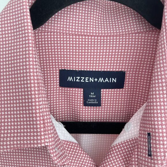 Mizzen Main Shirt Mens Medium Monaco Performance Star Nostalgia Rose Geo Print - Picture 7 of 9